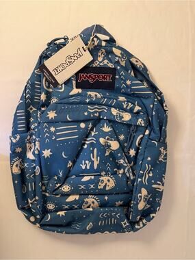 JanSport SuperBreak Plus Yeehaw Horse Blue Backpack NWT